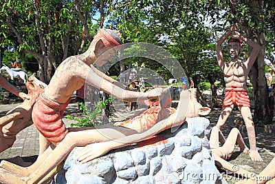 Statue at Thailand Hell Horror Park Editorial Stock Photo